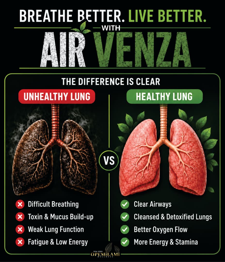 Breathe Better, Live Better with AIRVENZA — unhealthy lung vs healthy lung comparison