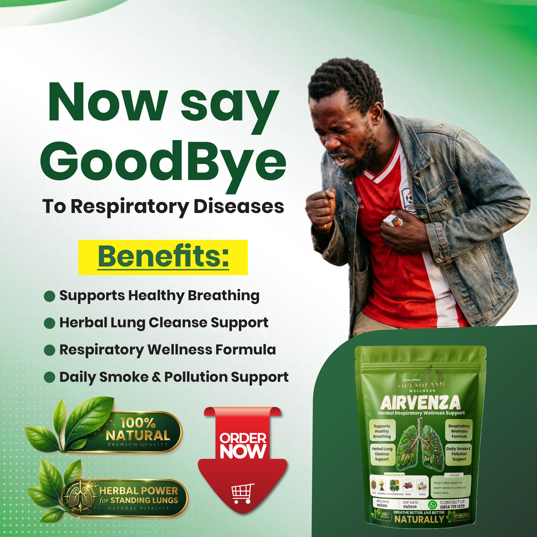 Now say goodbye to respiratory diseases — AIRVENZA benefits and product pack
